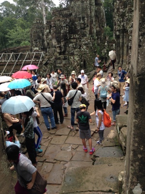 Tourists choke the temples...